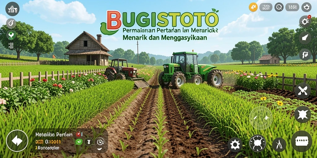 Tangkapan layar gameplay <strong>BUGISTOTO</strong> dengan aktivitas pertanian yang seru.