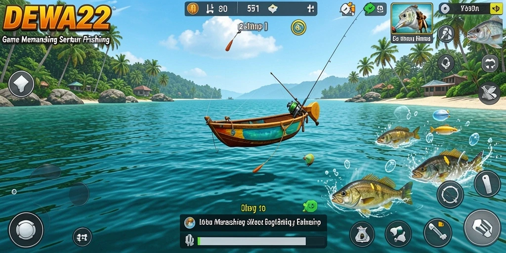 Tangkapan ikan besar dalam gameplay DEWA22 yang seru.