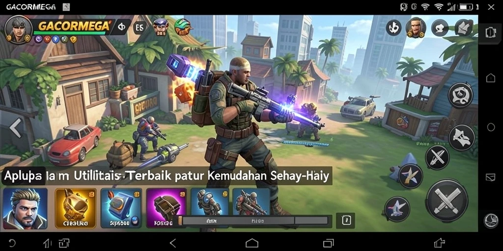 Tampilan antarmuka utama GACORMEGA dengan fitur utilitas yang lengkap.