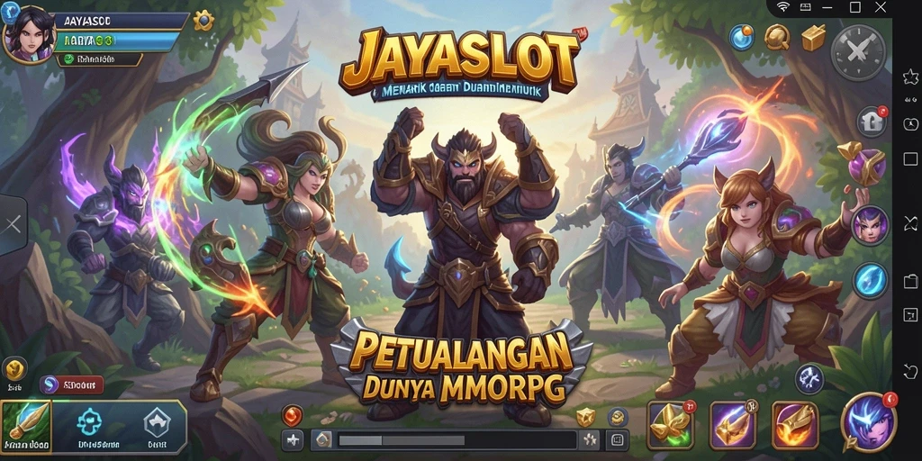 Tampilan gameplay menarik dalam JAYASLOT dengan karakter dan dunia fantasi.