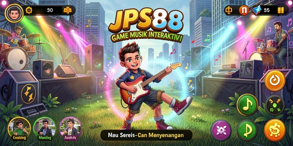 Screenshot JPS88 menampilkan pengguna menikmati gameplay musik yang interaktif.