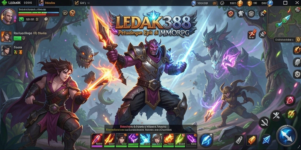 Gameplay <strong>LEDAK388</strong> saat melawan monster di dunia terbuka.