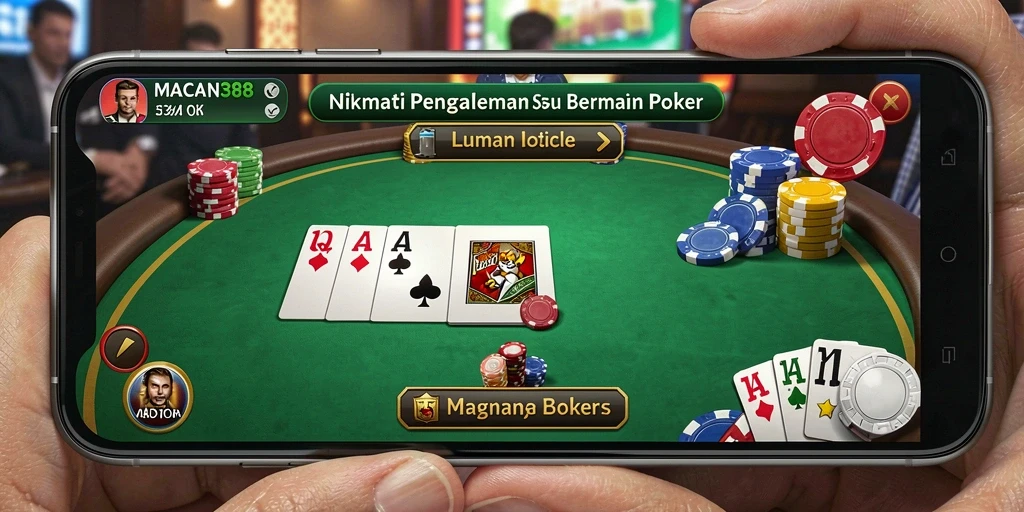 Tampilan gameplay seru dalam permainan Poker di MACAN388.