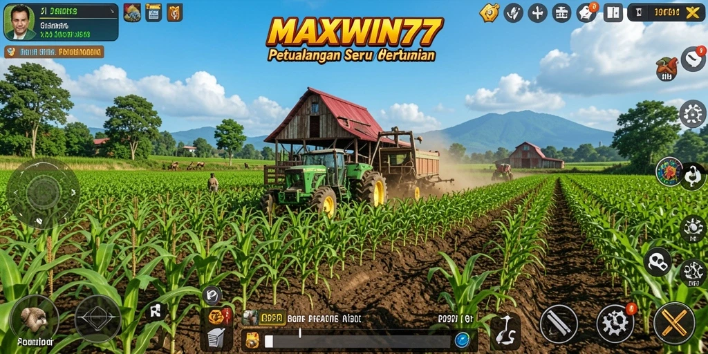 Tampilan screenshot game menunjukkan aktivitas bercocok tanam yang seru.