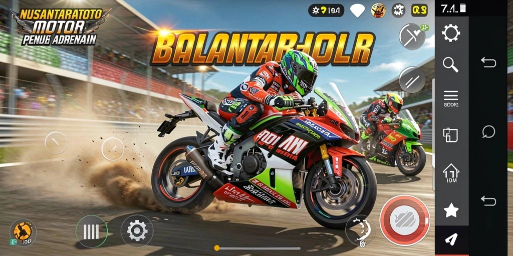 Tampilan mendebarkan dari balapan motor di NUSANTARATOTO.