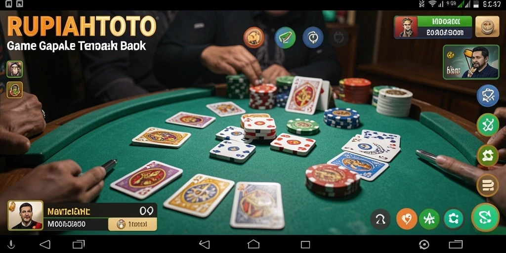 Screenshot RUPIAHTOTO menampilkan gameplay Gaple yang seru dan interaktif.